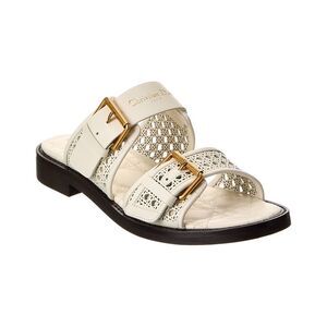 Dior D-Avenue Leather Sandal, White